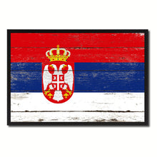 Load image into Gallery viewer, Serbia Country National Flag Vintage Canvas Print with Picture Frame Home Decor Wall Art Collection Gift Ideas