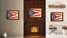 Load image into Gallery viewer, Ohio State State Vintage Flag Canvas Print with Brown Picture Frame Home Decor Man Cave Wall Art Collectible Decoration Artwork Gifts
