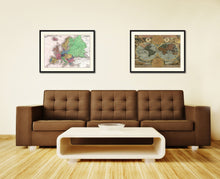 Load image into Gallery viewer, Europe Vintage Antique Map Wall Art Home Decor Gift Ideas Canvas Print Custom Picture Frame