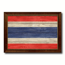 Load image into Gallery viewer, Thailand Country Flag Texture Canvas Print with Brown Custom Picture Frame Home Decor Gift Ideas Wall Art Decoration