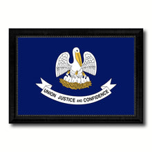 Load image into Gallery viewer, Louisiana State Flag Canvas Print with Custom Black Picture Frame Home Decor Wall Art Decoration Gifts