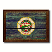 Load image into Gallery viewer, Minnesota State Vintage Flag Canvas Print with Brown Picture Frame Home Decor Man Cave Wall Art Collectible Decoration Artwork Gifts