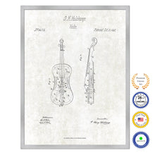 Load image into Gallery viewer, 1862 Violin Old Patent Art Print on Canvas Custom Framed Vintage Home Decor Wall Decoration Great for Gifts