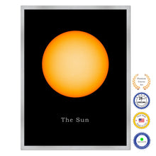 Load image into Gallery viewer, Sun Print on Canvas Planets of Solar System Silver Picture Framed Art Home Decor Wall Office Decoration