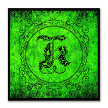 Load image into Gallery viewer, Alphabet K Green Canvas Print Black Frame Kids Bedroom Wall Décor Home Art