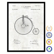 Load image into Gallery viewer, 1881 Velocipede Old Patent Art Print on Canvas Custom Framed Vintage Home Decor Wall Decoration Great for Gifts