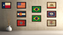 Load image into Gallery viewer, Brazil Country Flag Vintage Canvas Print with Brown Picture Frame Home Decor Gifts Wall Art Decoration Artwork