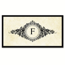 Load image into Gallery viewer, Alphabet Letter F White Canvas Print, Black Custom Frame