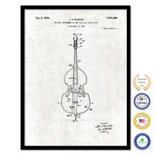 Load image into Gallery viewer, 1934 Violin Old Patent Art Print on Canvas Custom Framed Vintage Home Decor Wall Decoration Great for Gifts