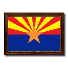 Load image into Gallery viewer, Arizona State Flag Canvas Print with Custom Brown Picture Frame Home Decor Wall Art Decoration Gifts