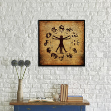 Load image into Gallery viewer, Man Horoscope Canvas Print Black Custom Frame Home Decor Wall Art
