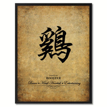 Load image into Gallery viewer, Zodiac Rooster Horoscope Canvas Print Black Picture Frame Gifts Home Decor Wall Art Decoration