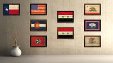 Load image into Gallery viewer, Syria Country Flag Vintage Canvas Print with Brown Picture Frame Home Decor Gifts Wall Art Decoration Artwork