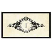 Load image into Gallery viewer, Alphabet Letter I White Canvas Print, Black Custom Frame