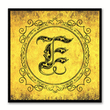 Load image into Gallery viewer, Alphabet E Yellow Canvas Print Black Frame Kids Bedroom Wall Décor Home Art
