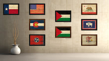 Load image into Gallery viewer, Paalestinian Country Flag Vintage Canvas Print with Brown Picture Frame Home Decor Gifts Wall Art Decoration Artwork