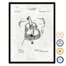 Load image into Gallery viewer, 1891 Violin Rest Old Patent Art Print on Canvas Custom Framed Vintage Home Decor Wall Decoration Great for Gifts