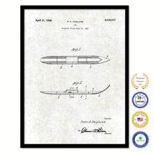 Load image into Gallery viewer, 1936 Ski Old Patent Art Print on Canvas Custom Framed Vintage Home Decor Wall Decoration Great for Gifts