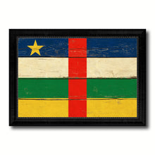 Load image into Gallery viewer, Central African Republic Country Flag Vintage Canvas Print with Black Picture Frame Home Decor Gifts Wall Art Decoration Artwork