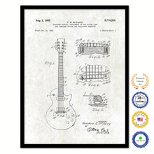Load image into Gallery viewer, 1955 Guitar Old Patent Art Print on Canvas Custom Framed Vintage Home Decor Wall Decoration Great for Gifts
