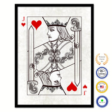 Load image into Gallery viewer, One Eye Jack Heart Poker Decks of Vintage Cards Print on Canvas Black Custom Framed