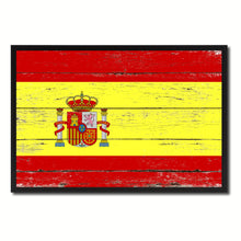 Load image into Gallery viewer, Spain Country National Flag Vintage Canvas Print with Picture Frame Home Decor Wall Art Collection Gift Ideas