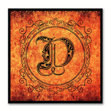 Load image into Gallery viewer, Alphabet D Orange Canvas Print Black Frame Kids Bedroom Wall Décor Home Art