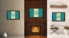 Load image into Gallery viewer, Guatemala Country Flag Vintage Canvas Print with Brown Picture Frame Home Decor Gifts Wall Art Decoration Artwork