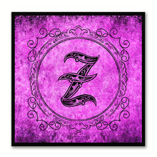 Load image into Gallery viewer, Alphabet Z Purple Canvas Print Black Frame Kids Bedroom Wall Décor Home Art