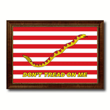 Load image into Gallery viewer, First Navy Jacks Dont Tread On Me Military Flag Canvas Print with Brown Picture Frame Home Decor Wall Art Gift Ideas