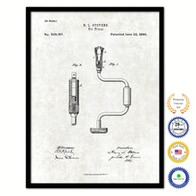 Load image into Gallery viewer, 1880 Bit Brace Old Patent Art Print on Canvas Custom Framed Vintage Home Decor Wall Decoration Great for Gifts