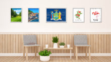 Load image into Gallery viewer, New York State Flag Shabby Chic Gifts Home Decor Wall Art Canvas Print, White Wash Wood Frame