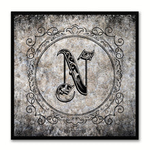 Load image into Gallery viewer, Alphabet N Black Canvas Print Black Frame Kids Bedroom Wall Décor Home Art