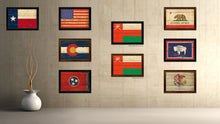 Load image into Gallery viewer, Oman Country Flag Vintage Canvas Print with Brown Picture Frame Home Decor Gifts Wall Art Decoration Artwork