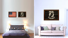 Load image into Gallery viewer, Pow Mia Military Flag Texture Canvas Print with Brown Picture Frame Home Decor Wall Art Gifts