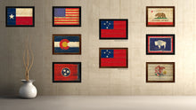 Load image into Gallery viewer, Samoa Country Flag Vintage Canvas Print with Brown Picture Frame Home Decor Gifts Wall Art Decoration Artwork