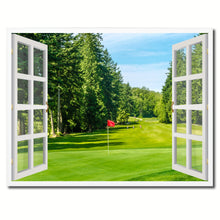 Load image into Gallery viewer, Vancouver Canada Golf Course View Picture French Window Framed Canvas Print Home Decor Wall Art Collection
