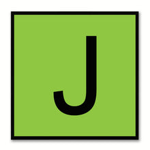 Load image into Gallery viewer, Alphabet J Green Canvas Print Black Frame Kids Bedroom Wall Décor Home Art