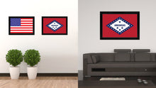 Load image into Gallery viewer, Arkansas State Flag Canvas Print with Custom Black Picture Frame Home Decor Wall Art Decoration Gifts