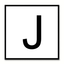 Load image into Gallery viewer, Alphabet J White Canvas Print Black Frame Kids Bedroom Wall Décor Home Art