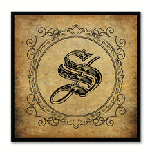 Load image into Gallery viewer, Alphabet S Brown Canvas Print Black Frame Kids Bedroom Wall Décor Home Art