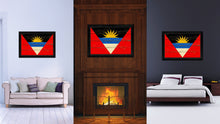 Load image into Gallery viewer, Antigua Barbuda Country Flag Vintage Canvas Print with Black Picture Frame Home Decor Gifts Wall Art Decoration Artwork