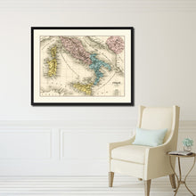 Load image into Gallery viewer, Italy Rome Vintage Antique Map Wall Art Home Decor Gift Ideas Canvas Print Custom Picture Frame