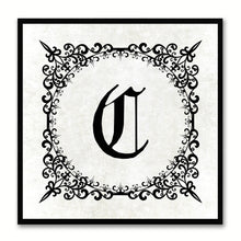Load image into Gallery viewer, Alphabet C White Canvas Print Black Frame Kids Bedroom Wall Décor Home Art