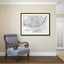 Load image into Gallery viewer, Cincinnati Vintage B&W Map Canvas Print, Picture Frame Home Decor Wall Art Gift Ideas