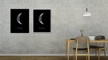Load image into Gallery viewer, Crescent Moon Print on Canvas Planets of Solar System Silver Picture Framed Art Home Decor Wall Office Decoration