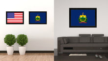 Load image into Gallery viewer, Vermont State Flag Canvas Print with Custom Black Picture Frame Home Decor Wall Art Decoration Gifts