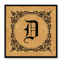 Load image into Gallery viewer, Alphabet D Brown Canvas Print Black Frame Kids Bedroom Wall Décor Home Art