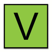 Load image into Gallery viewer, Alphabet V Green Canvas Print Black Frame Kids Bedroom Wall Décor Home Art