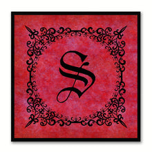 Load image into Gallery viewer, Alphabet S Red Canvas Print Black Frame Kids Bedroom Wall Décor Home Art